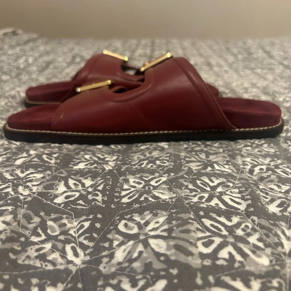 NWOT Free People Sage Sandals with Gold Buckles - Picture 2 of 7